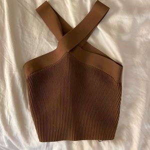 Babaton aritzia brown crop top